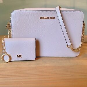 Michael Kors Jet Set Leather Crossbody Bag & Matching Wallet